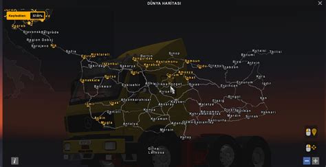 euro truck türkiye map